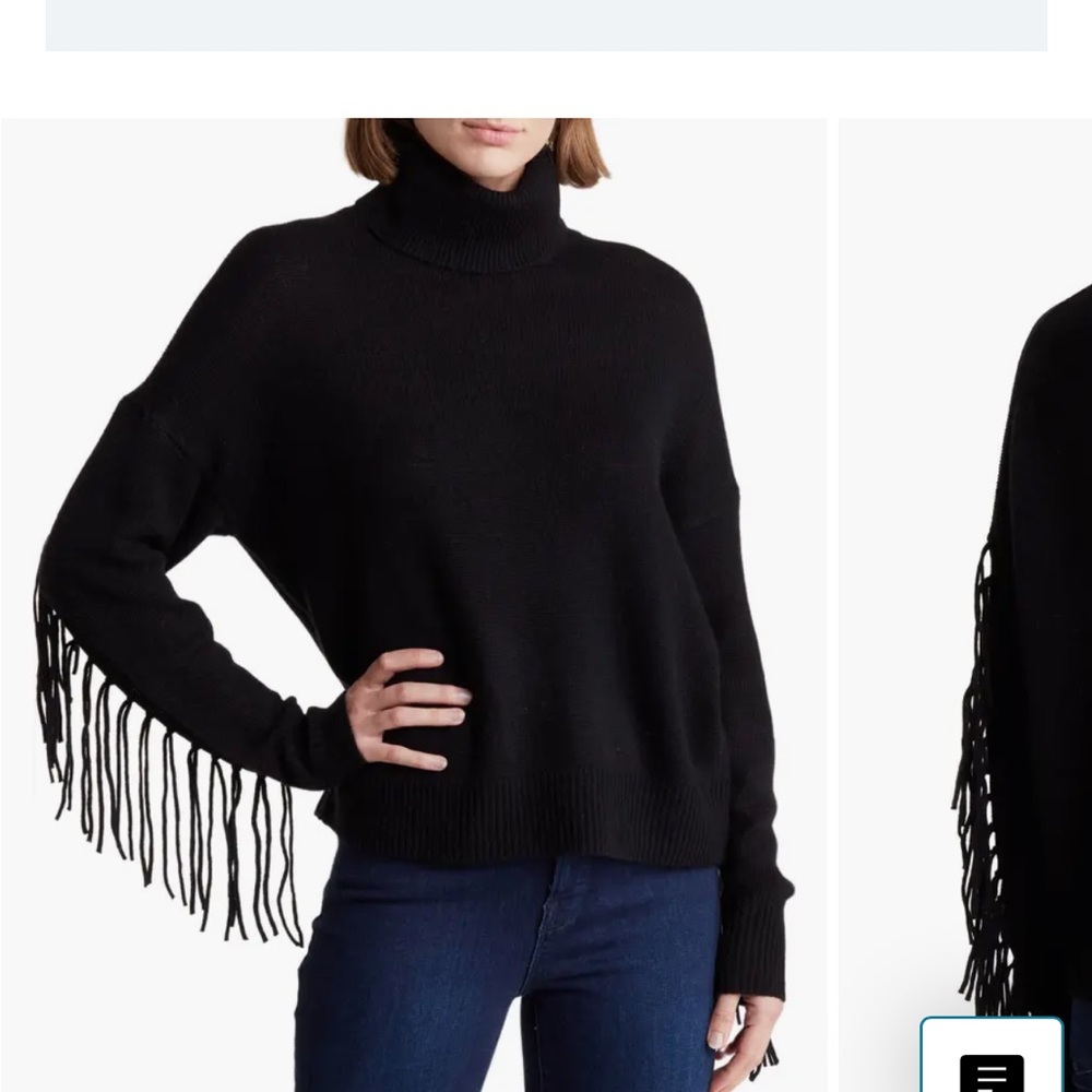 NWT Hudson Fringed Wool & Cashmere Turtleneck Sweater size medium